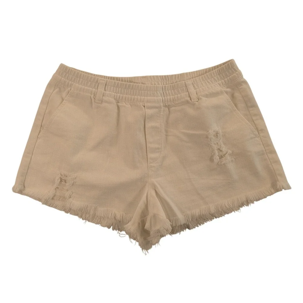 Aerie Womens Shorts Womens Med White Raw Hem Lace Drawstring Summer Lounge NWOT‎